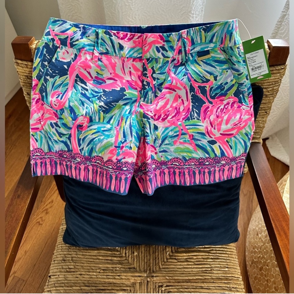Lilly Pulitzer Pink and Blue Tropical Print Shorts